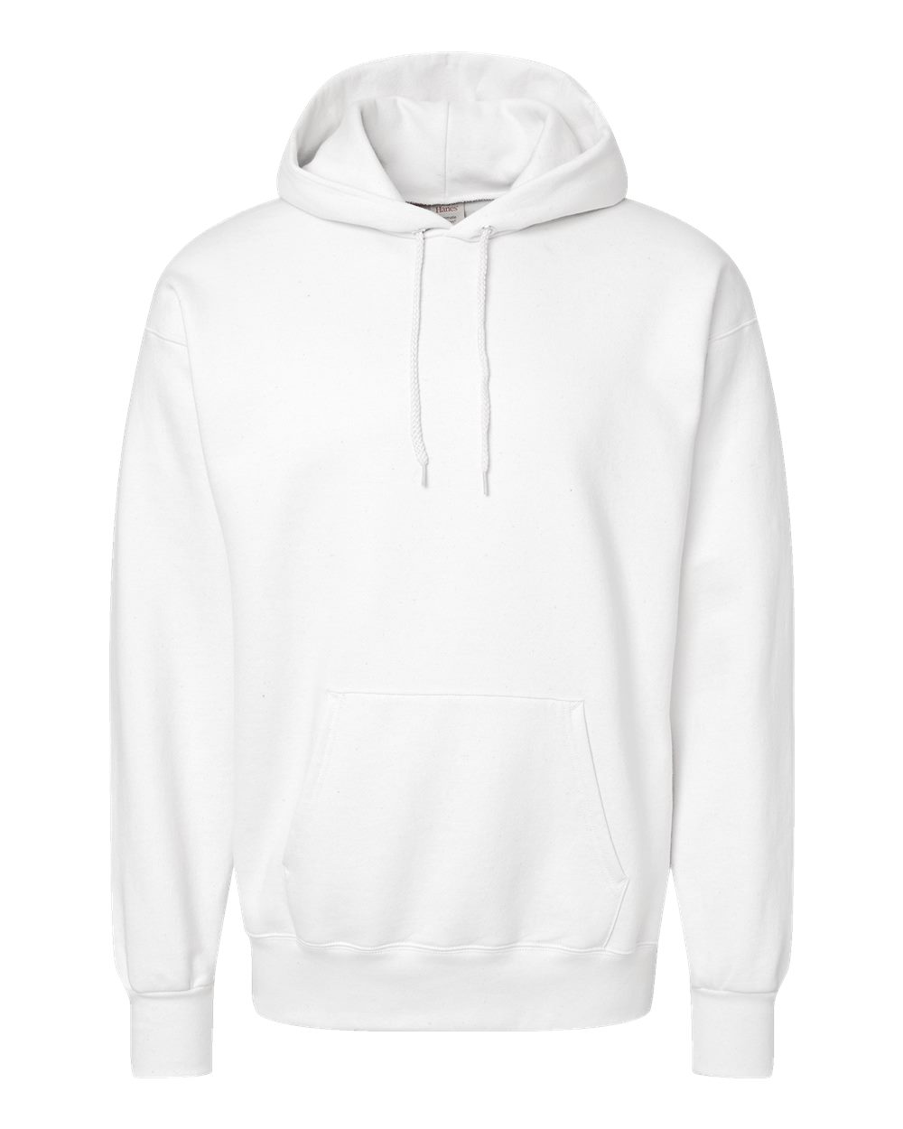 Front View of White Ultimate Cotton® Hooded Sweatshirt - F170