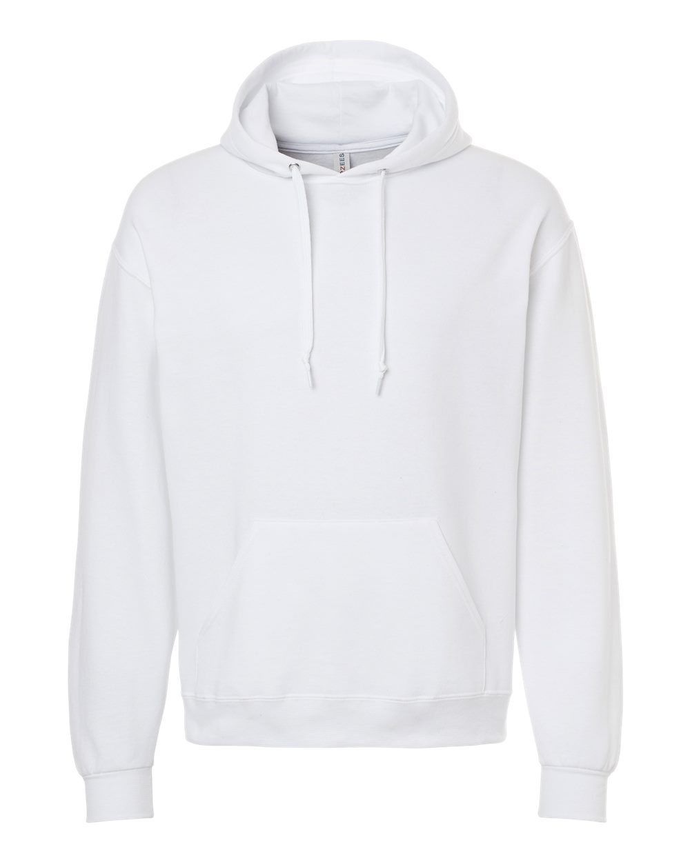 Front View of White Ultimate CVC Hooded Sweatshirt - IC49MR