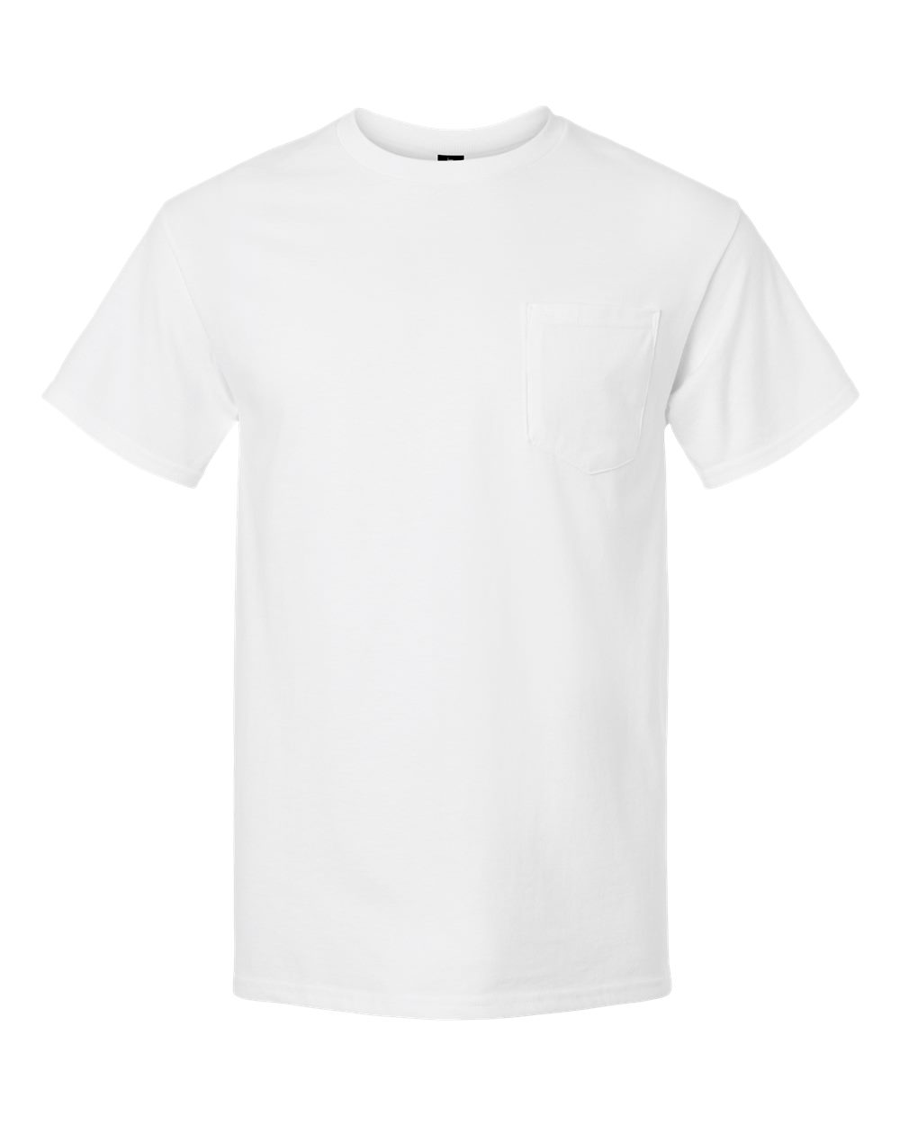 Front View of White Ultra Cotton® Pocket T-Shirt - 2300