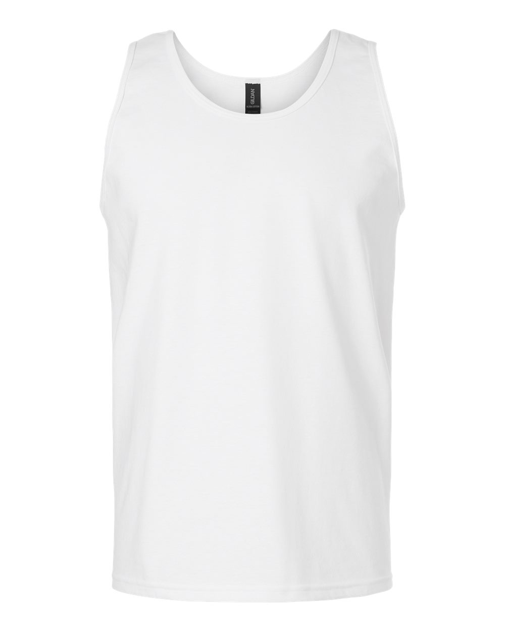 Front View of White Ultra Cotton® Tank Top - 2200
