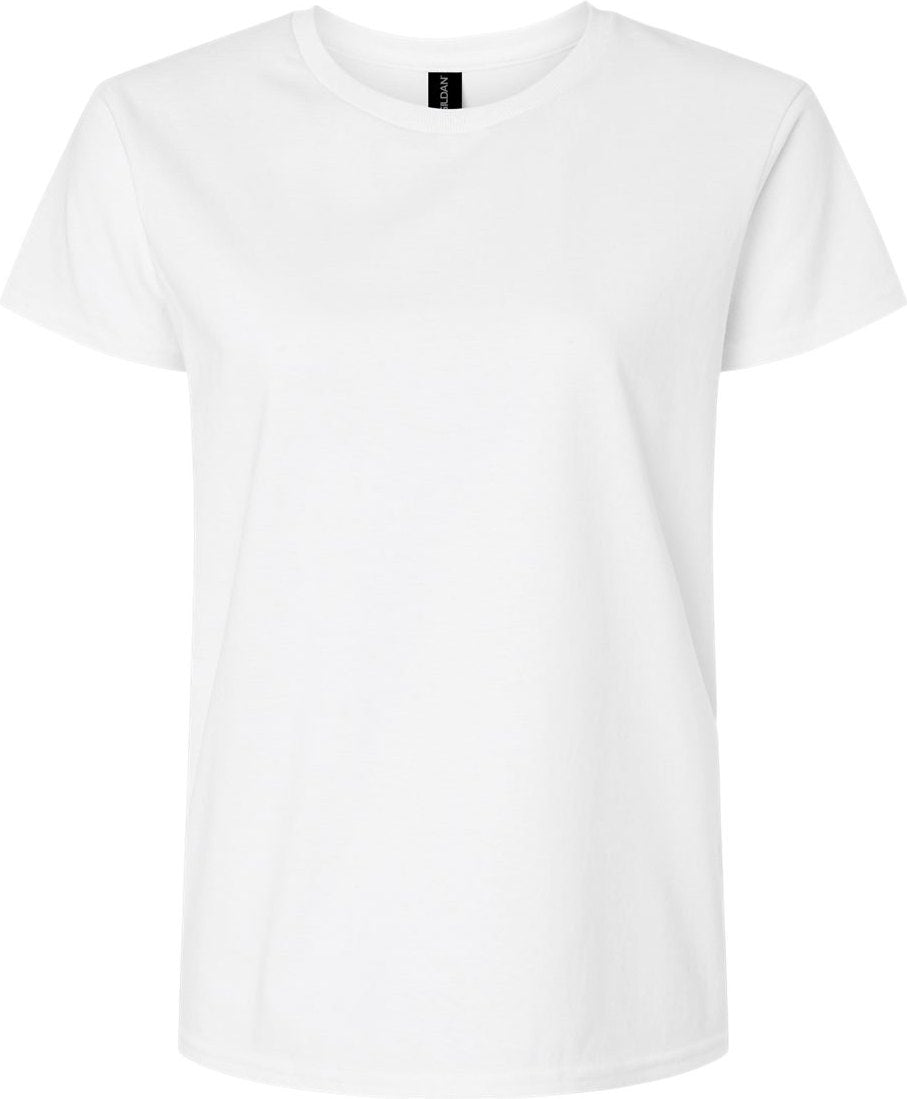 Front View of White Ultra Cotton® Women’s T-Shirt - 2000L