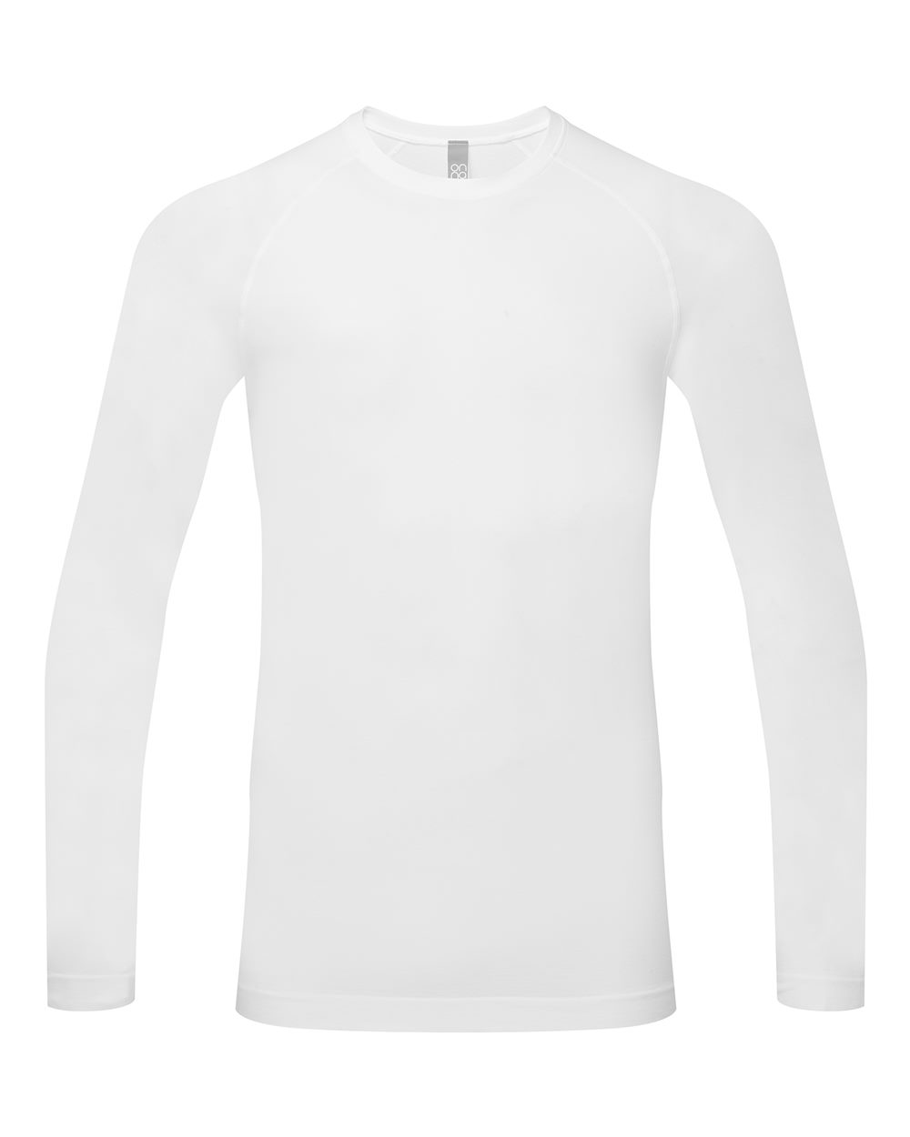 Front View of White Unstoppable Fresh Long Sleeve Underscrub Base Layer - NN270