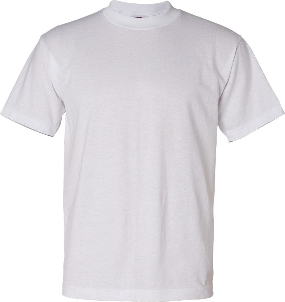 Front View of White USA-Made 50/50 T-Shirt - 1701