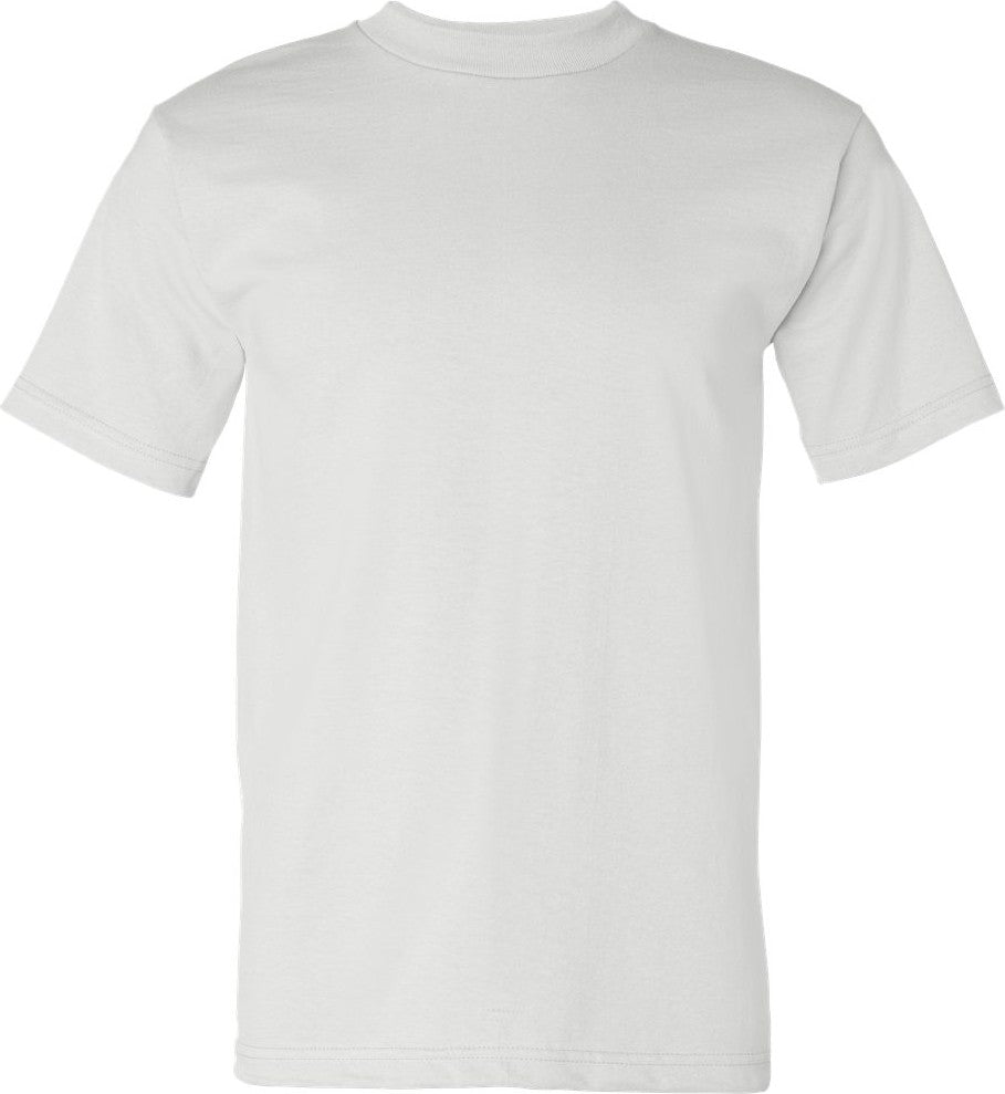 Front View of White USA-Made Heavyweight T-Shirt - 5100