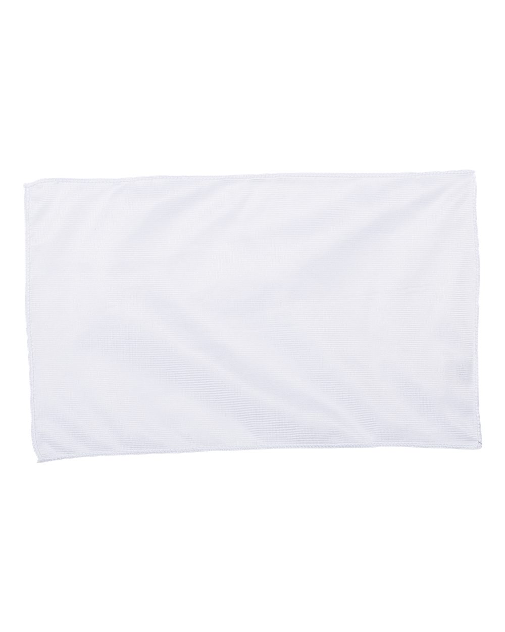 Front View of White Value Microfiber Rally Towel - OAD1118MF