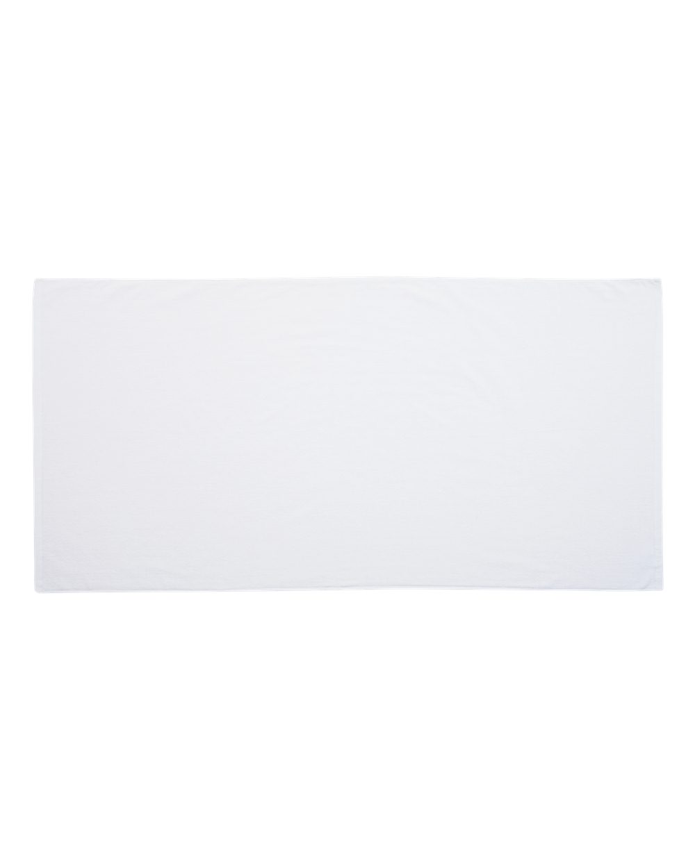 Front View of White Velour Beach Towel - C3060