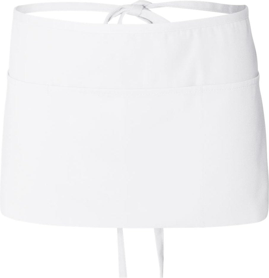 Front View of White Waist Apron with Pockets - Q2115