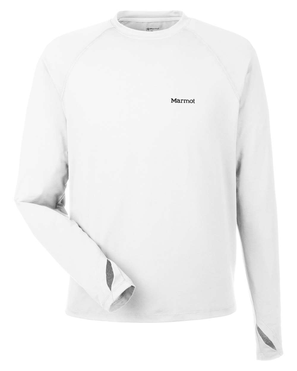 Front View of White Windridge Long Sleeve T-Shirt - M14153