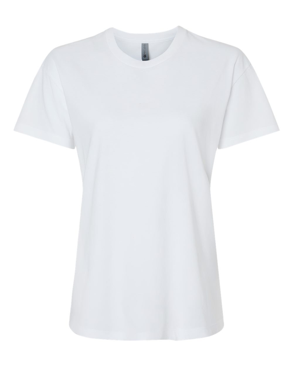 Front View of White Women's CVC Relaxed T-Shirt - 6600