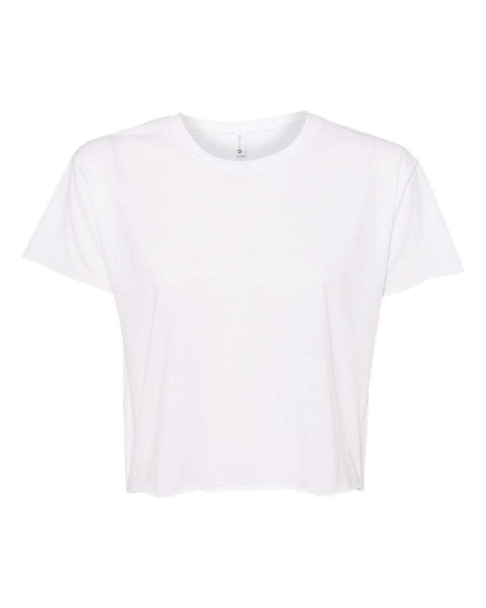 Front View of White Women's Festival Crop Top - 5080