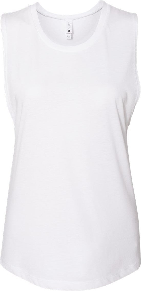 Front View of White Women’s Festival Muscle Tank - 5013