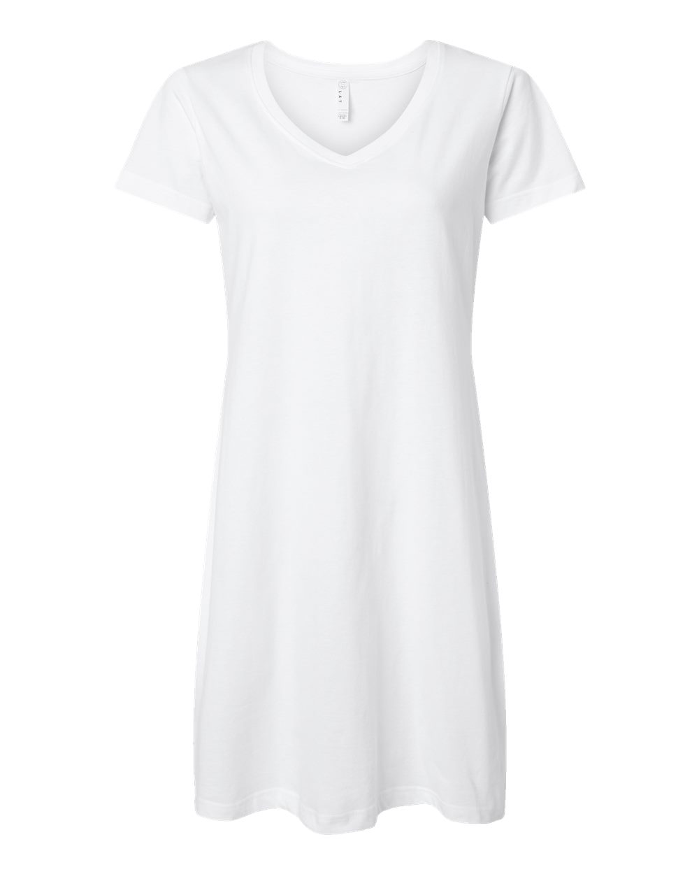 Front View of White Women's Fine Jersey V-Neck Coverup - 3522