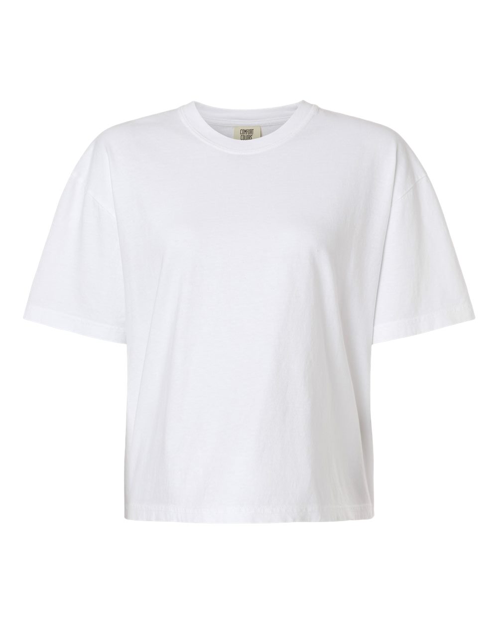 Front View of White Women's Heavyweight Boxy T-Shirt - 3023CL