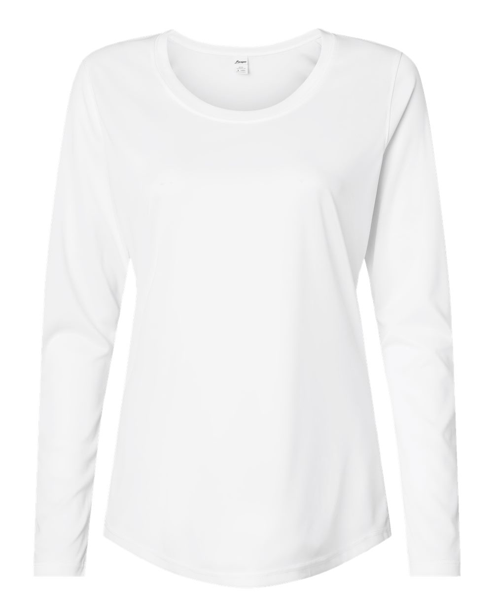 Front View of White Women's Long Islander Performance Long Sleeve T-Shirt - 214