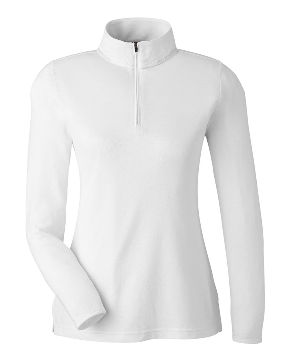 Front View of White Women's New Classics® Performance Quarter-Zip Pullover - DG400W