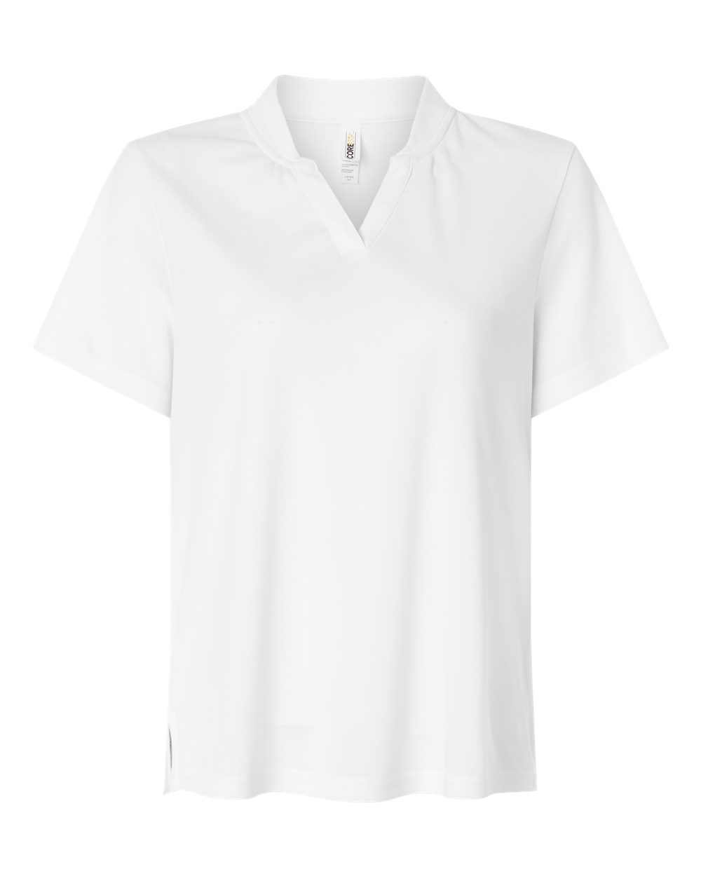 Front View of White Women's Nova Performance Pique Polo - CE108W