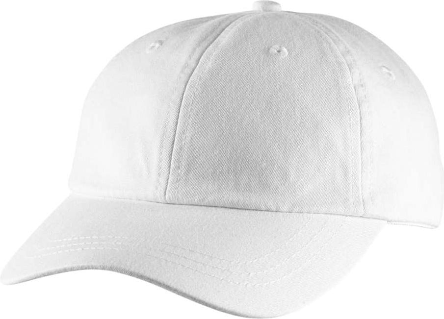 Front View of White Women's Optimum Pigment-Dyed Cap - LO101
