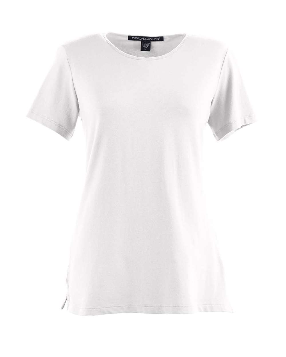 Front View of White Women's Perfect Fit™ Shell T-Shirt - DP182W