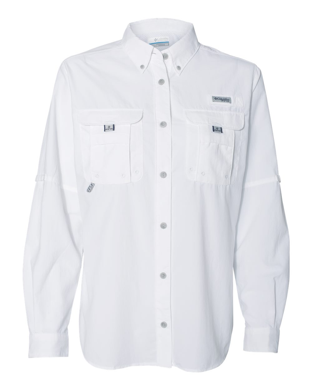 Front View of White Women's PFG Bahama™ Shirt - 212474