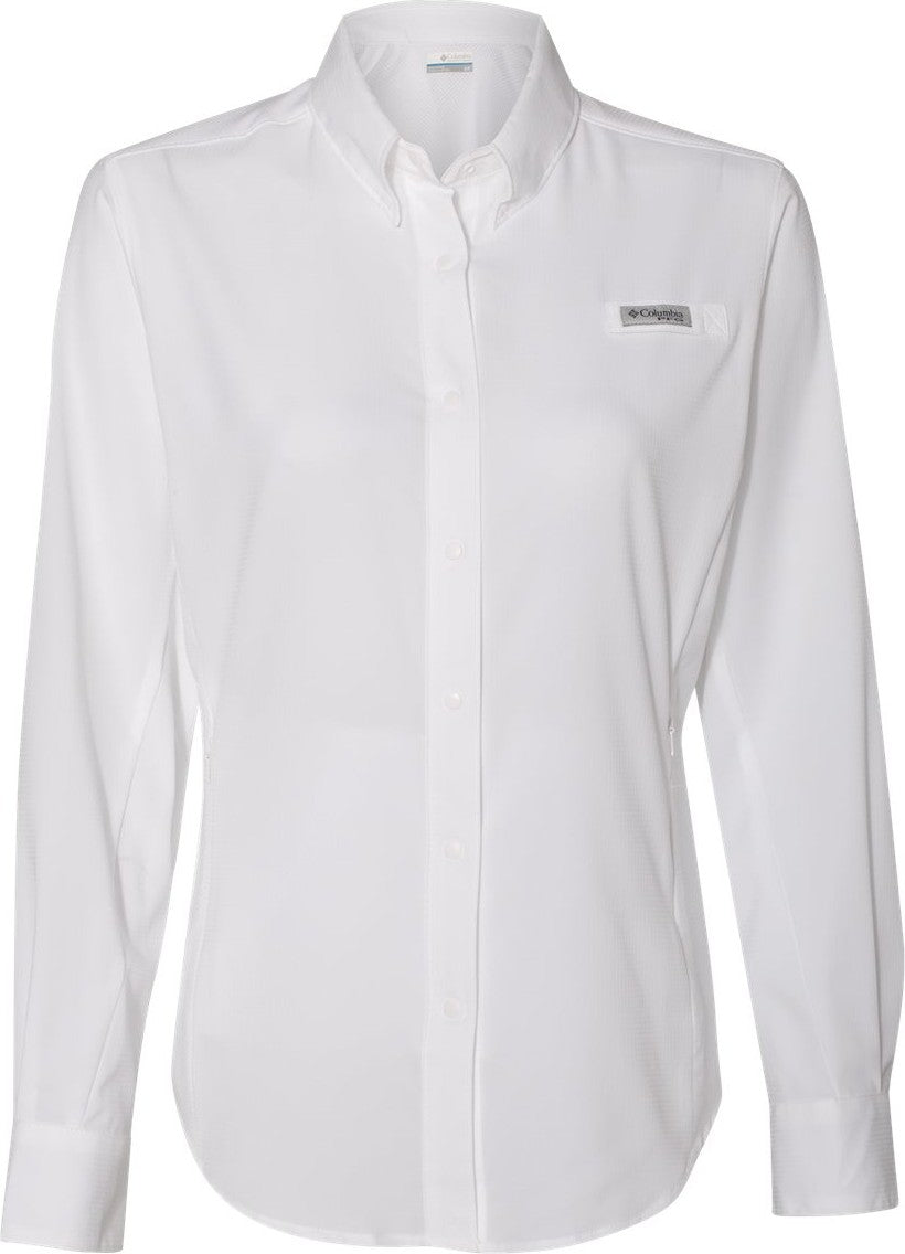 Front View of White Women's PFG Tamiami™ II Long Sleeve Shirt - 127570
