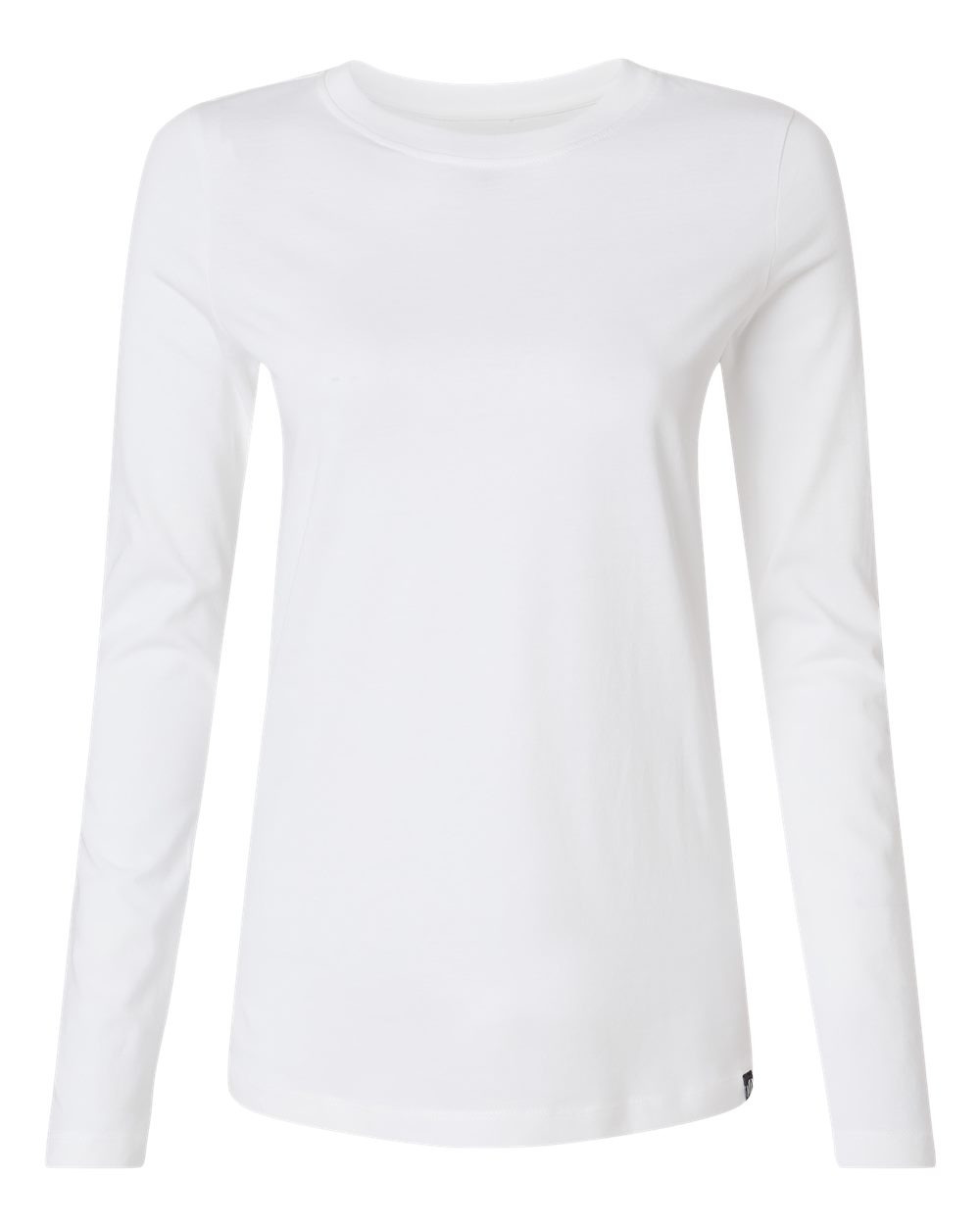 Front View of White Women's RegenX Cotton Underscrub Long Sleeve T-Shirt - W30002U