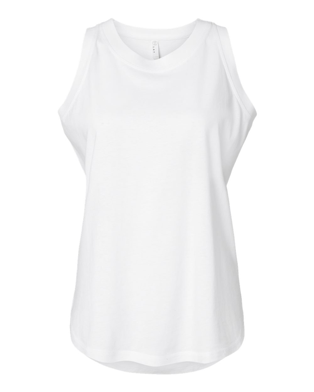 Front View of White Women's Relaxed Fine Jersey Tank - 3592