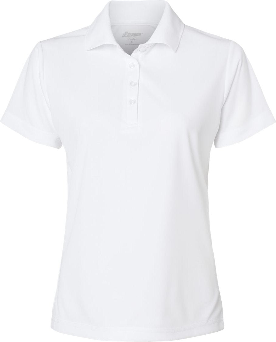 Front View of White Women's Sebring Performance Polo - 504