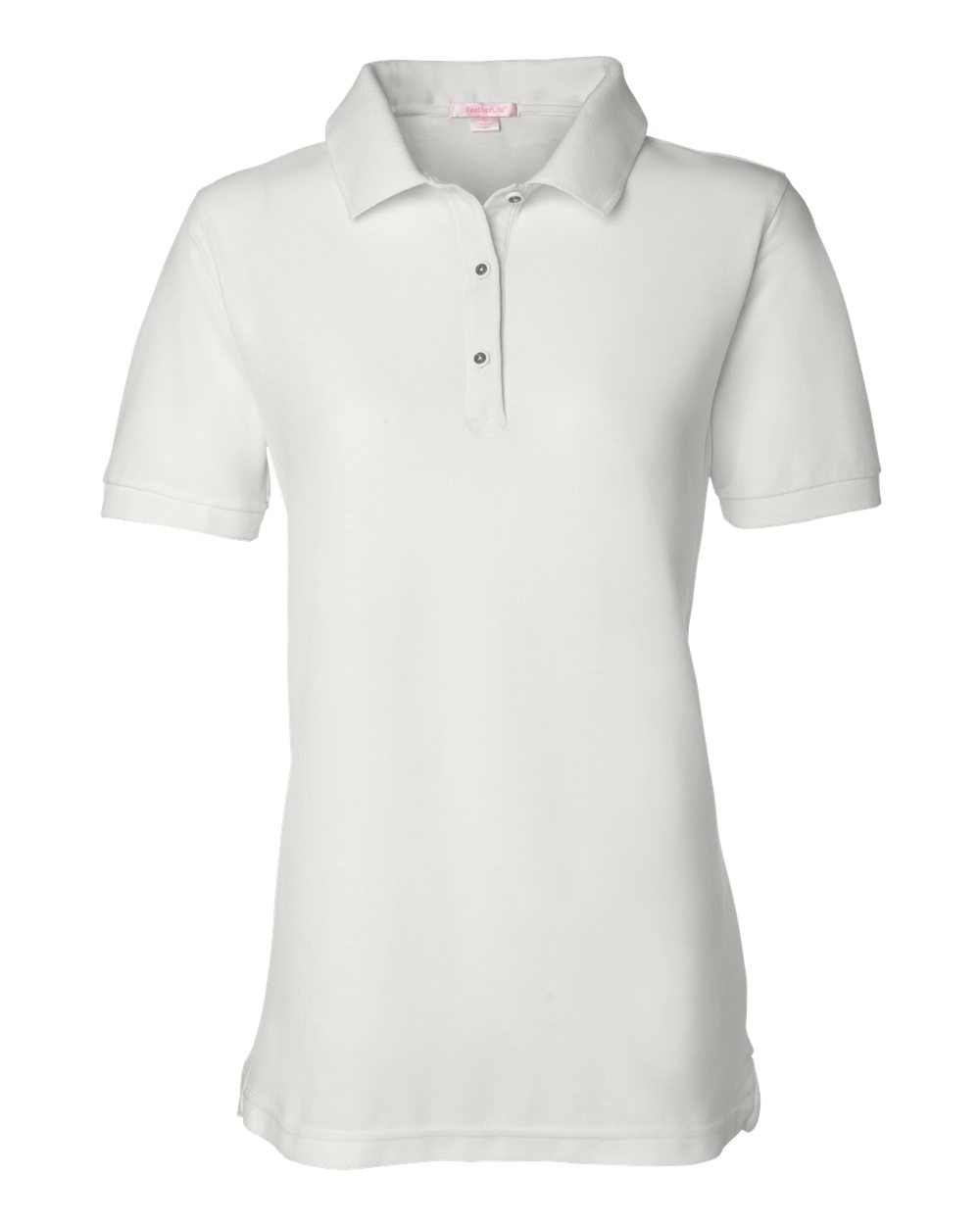 Front View of White Women's Silky Smooth Piqué Polo - 5500