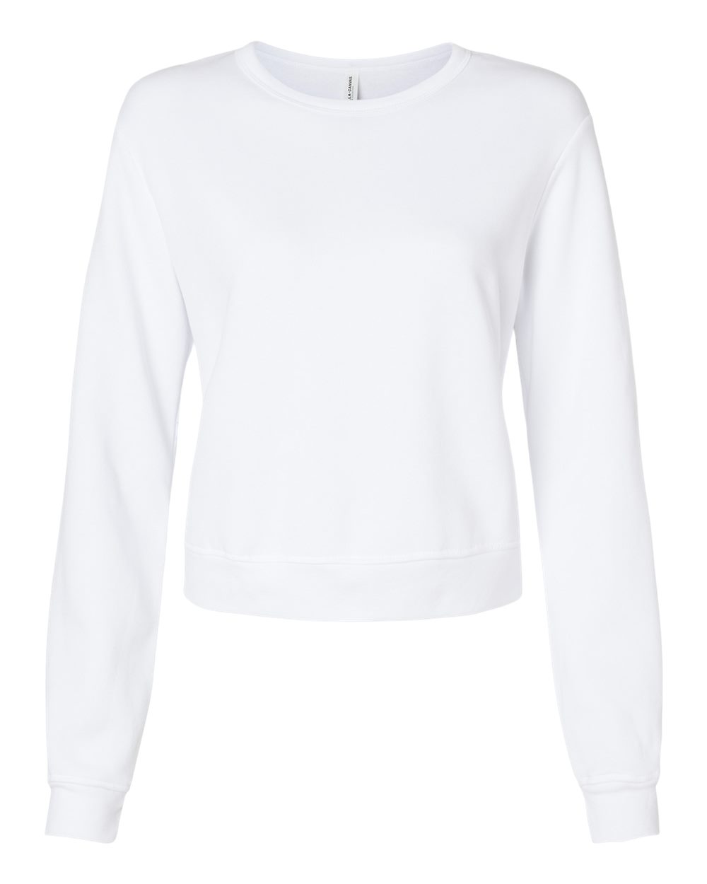 Front View of White Women's Sponge Fleece Classic Crewneck Sweatshirt - 7511