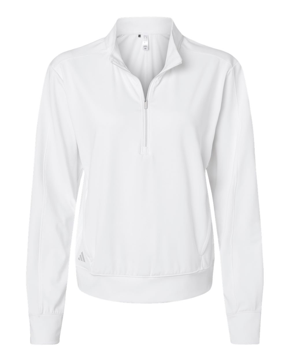 Front View of White Women's Ultimate365 Quarter-Zip Pullover - A1002