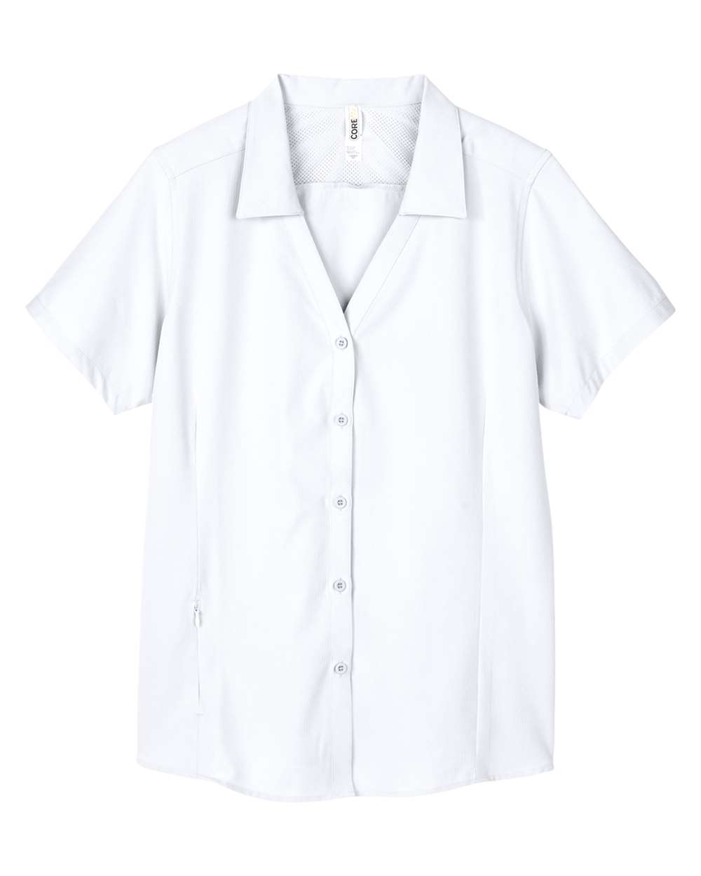 Front View of White Women's Ultra UVP® Marina Shirt - CE510W
