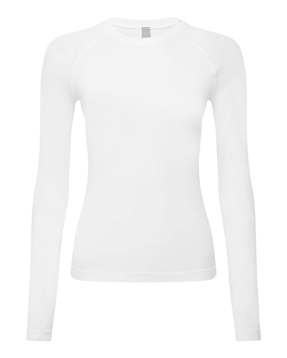 Front View of White Women's Unstoppable Long Sleeve Fresh Underscrub Base Layer - NN370