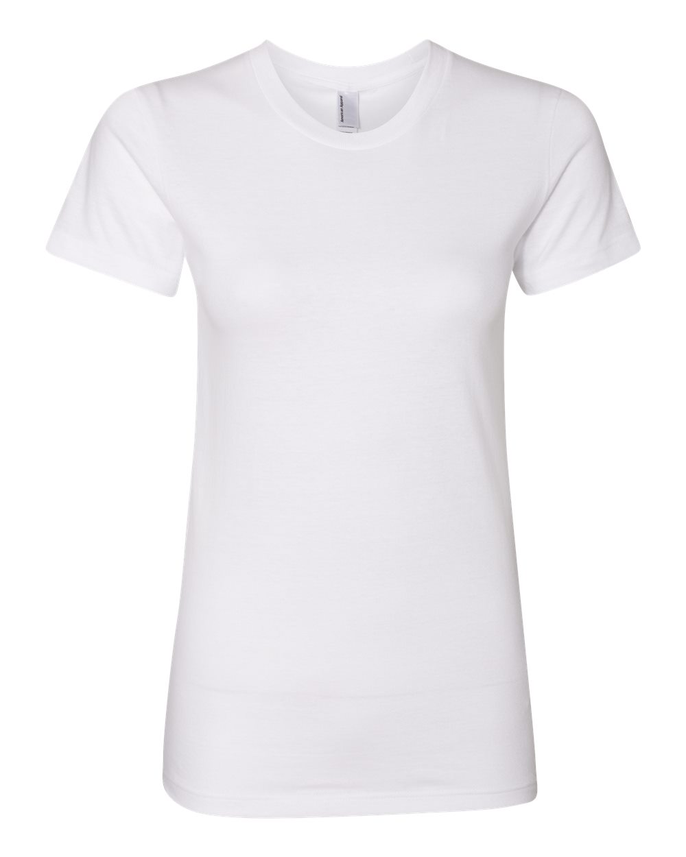 Front View of White Women’s USA-Made Fine Jersey Tee - 2102US