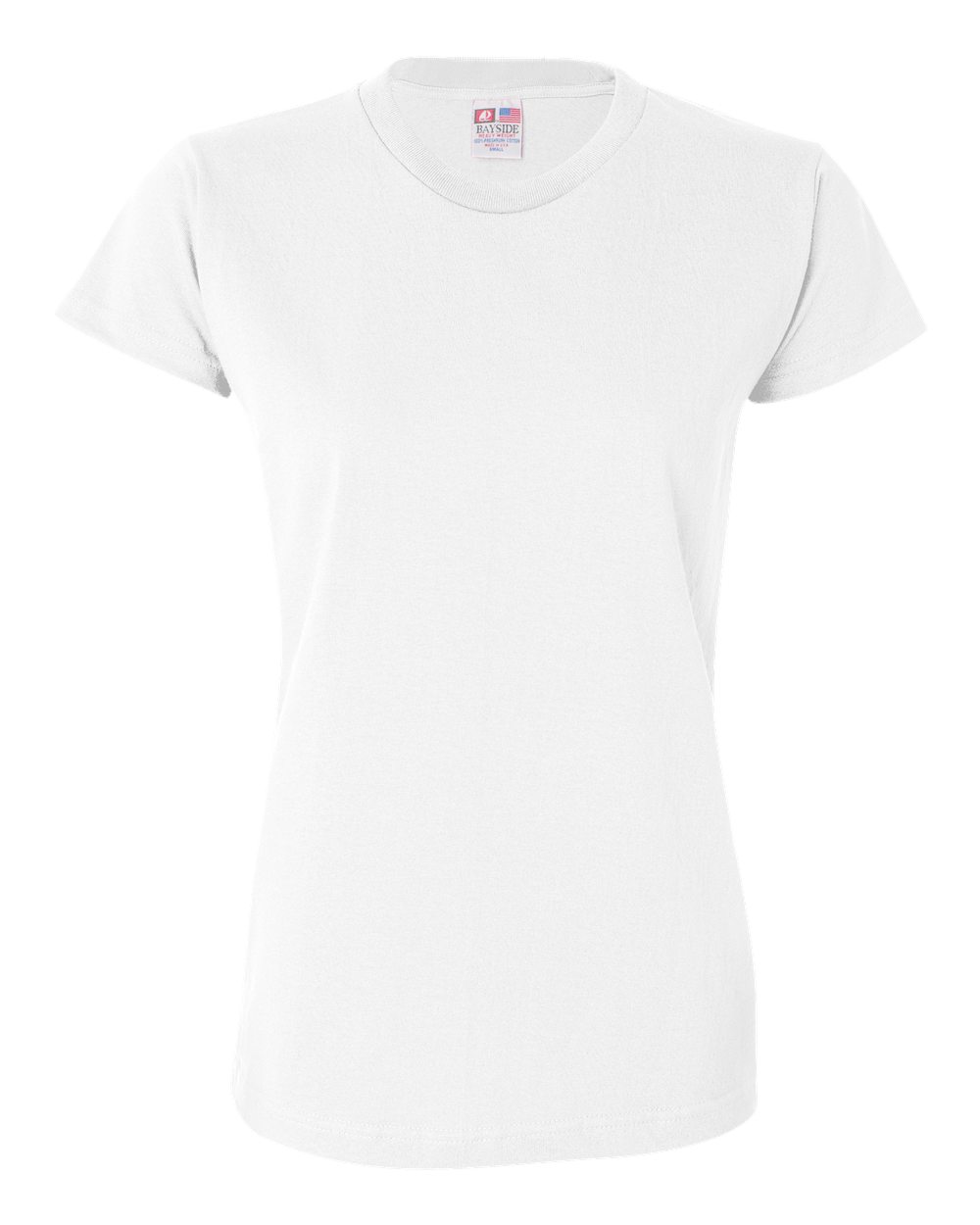 Front View of White Women's USA-Made T-Shirt - 3325