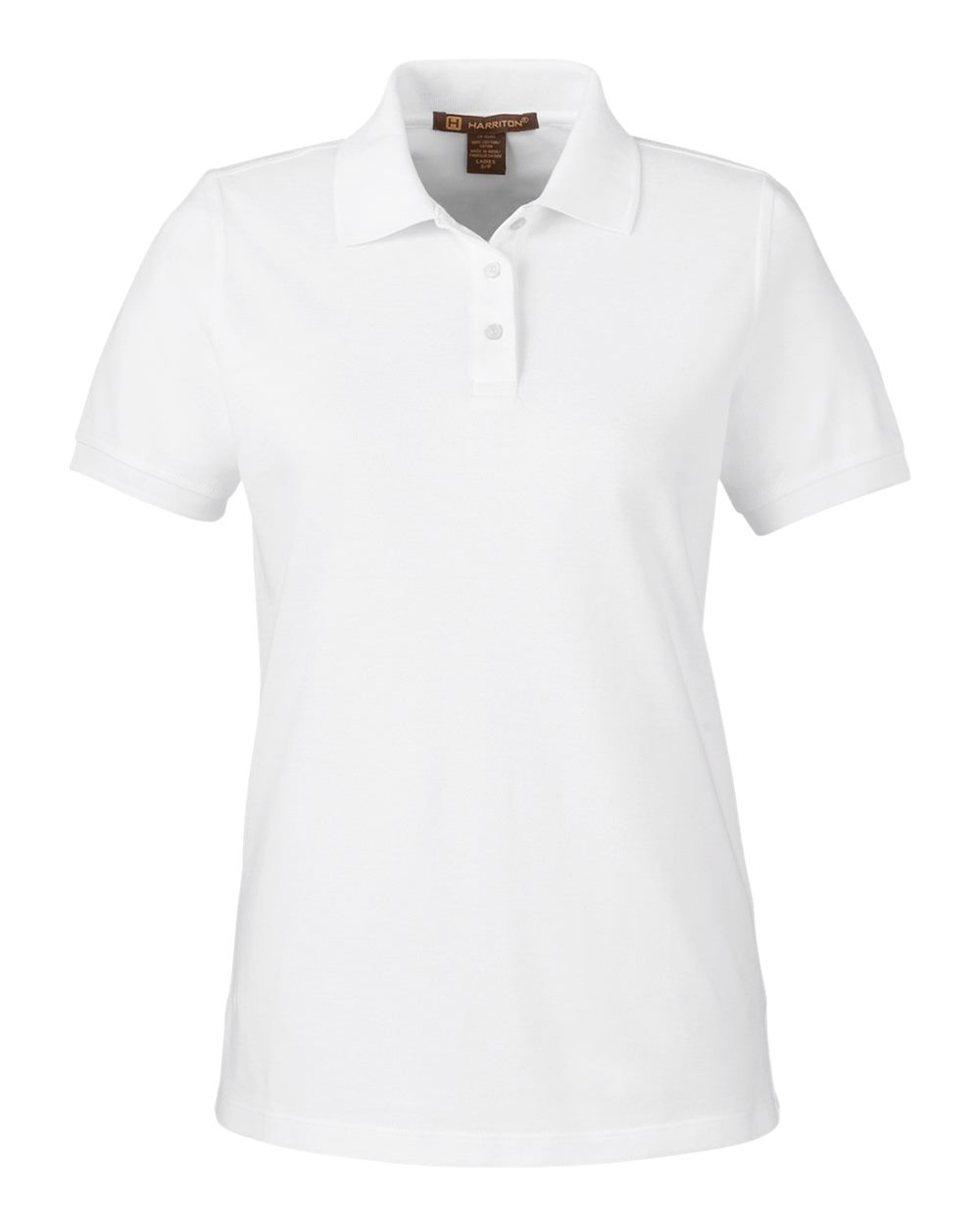 Front View of White Women's Valiant Cotton Snag Protect Polo - M205W