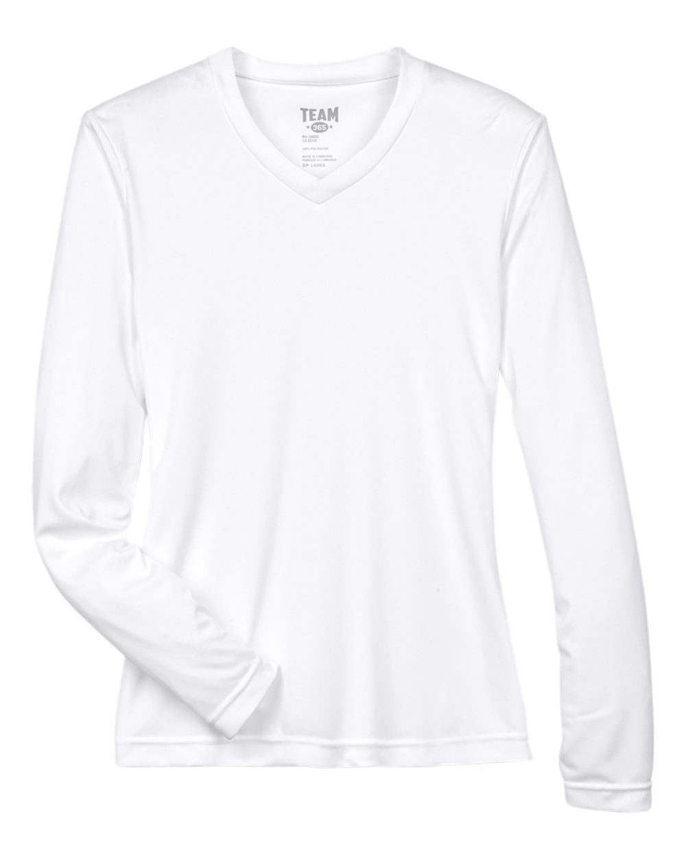 Front View of White Women's Zone Performance Long Sleeve T-Shirt - TT11WL