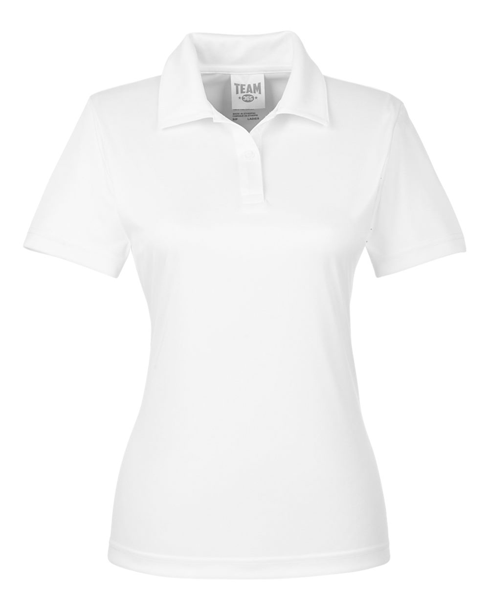 Front View of White Women's Zone Performance Polo - TT51W