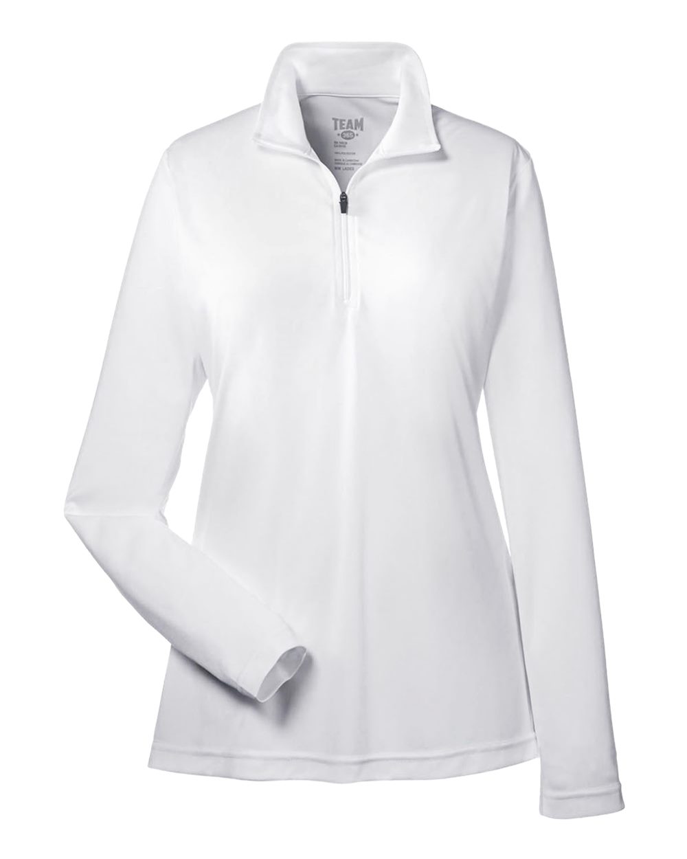 Front View of White Women's Zone Performance Quarter-Zip Pullover - TT31W