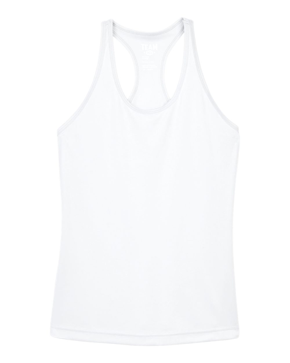 Front View of White Women's Zone Performance Racerback Tank - TT11WRC