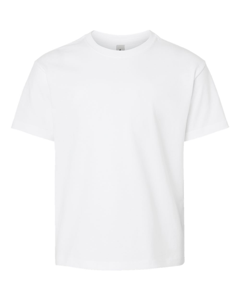 Front View of White Youth 6oz. Heavyweight Tee - 3010Y