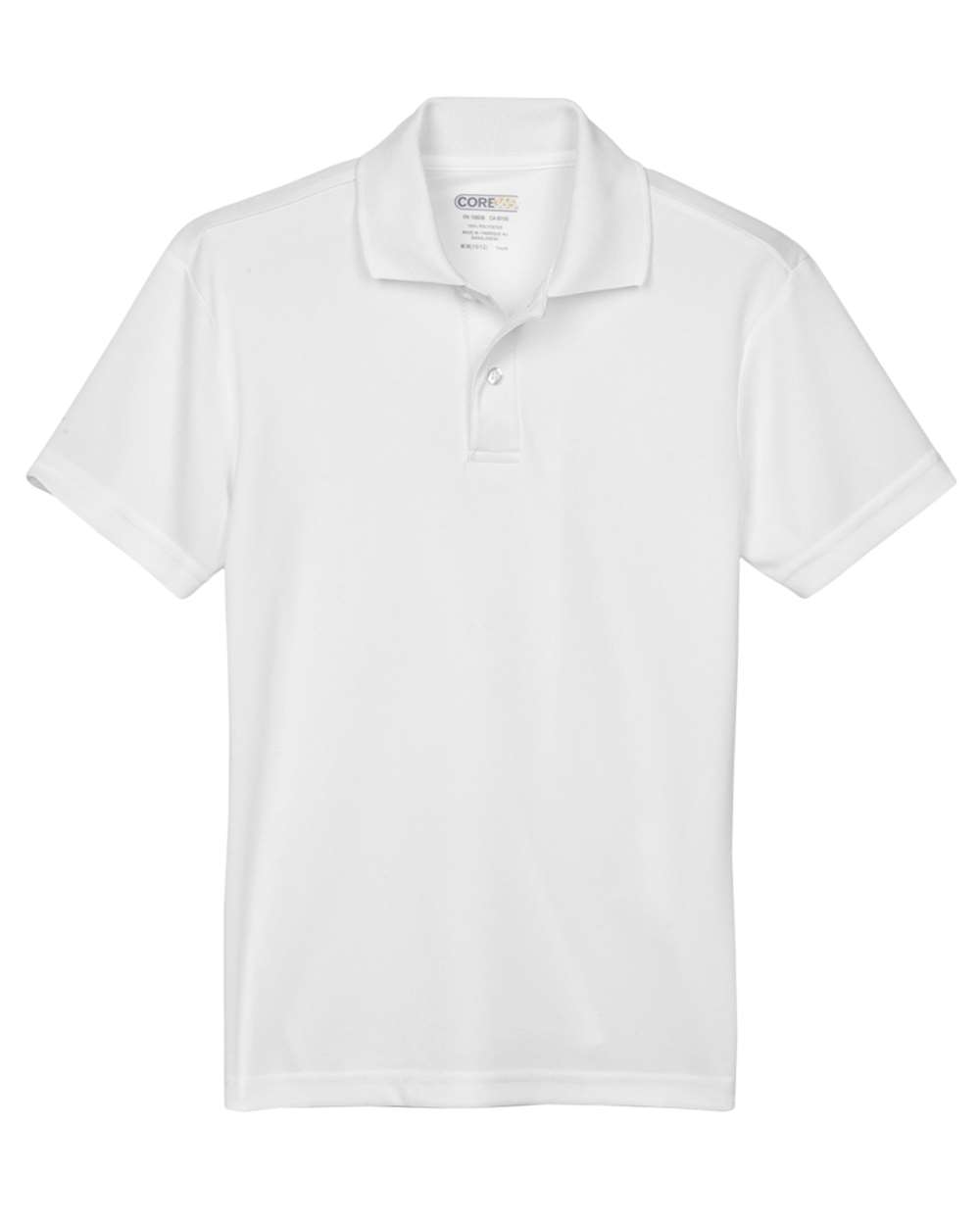 Front View of White Youth Origin Performance Piqué Polo - 88181Y