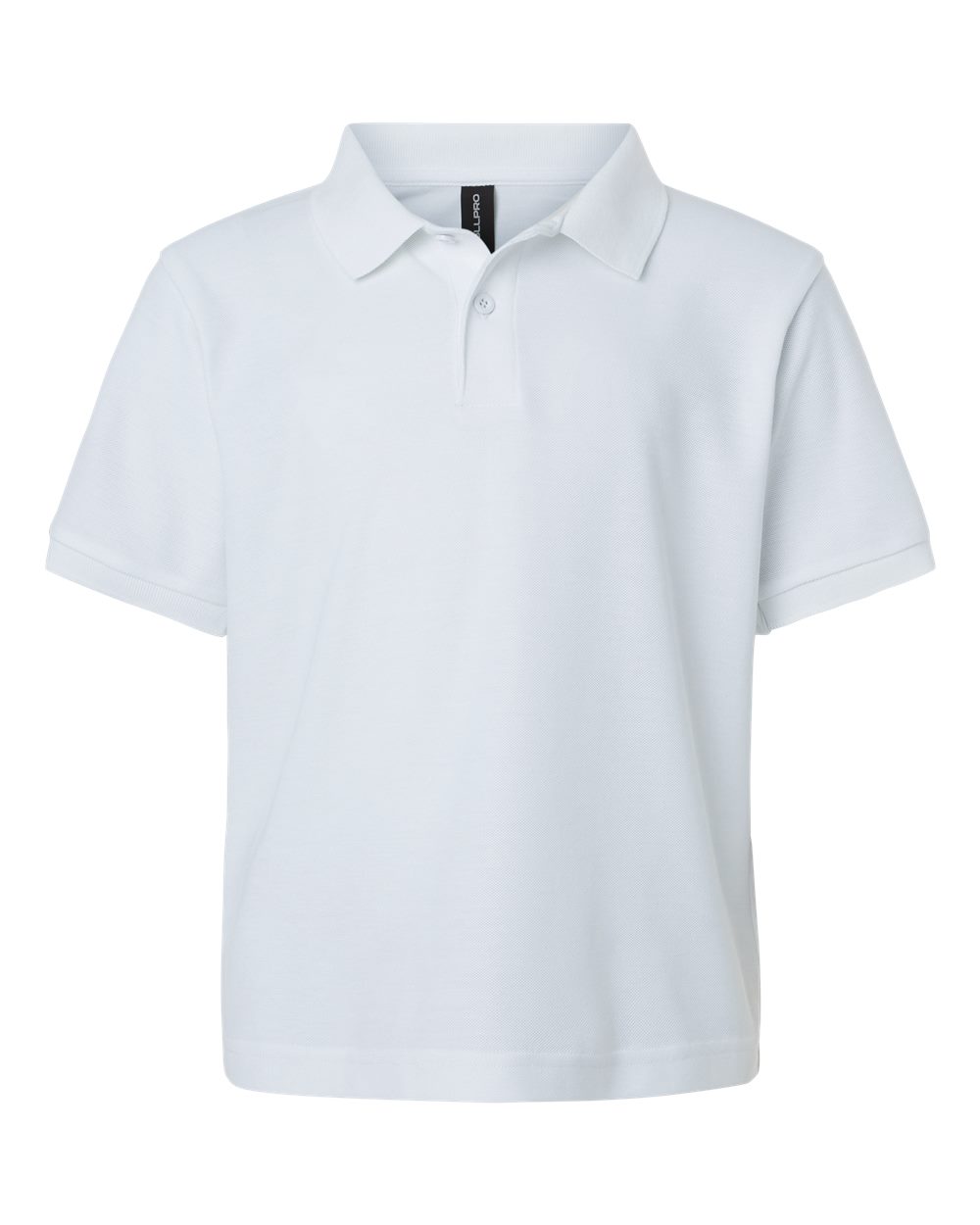 Front View of White Youth Pique Polo - 62800Y