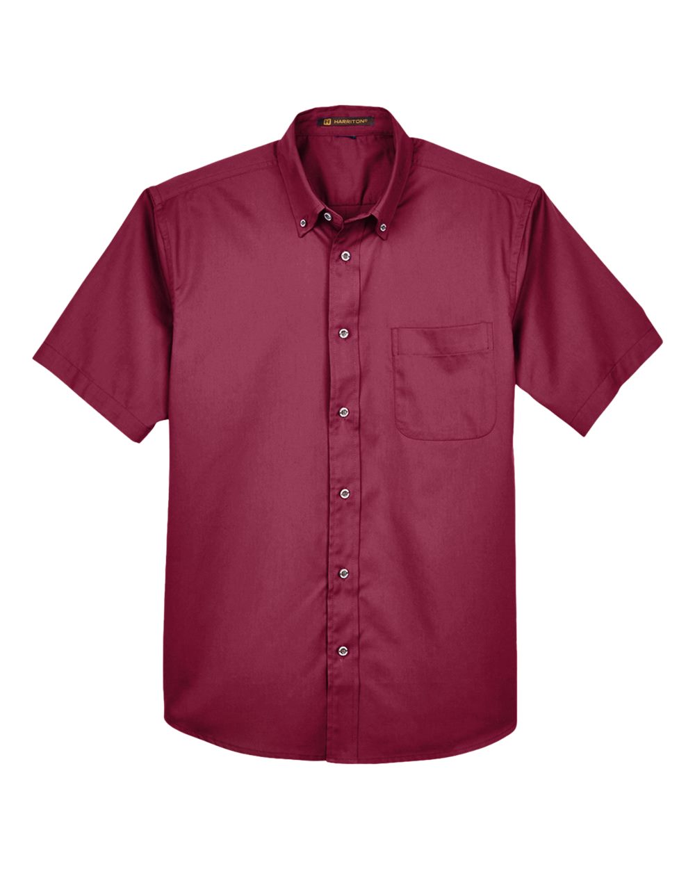 Front View of Wine Men's Easy Blend™ Twill Dress Shirt with Stain-Release - M500S