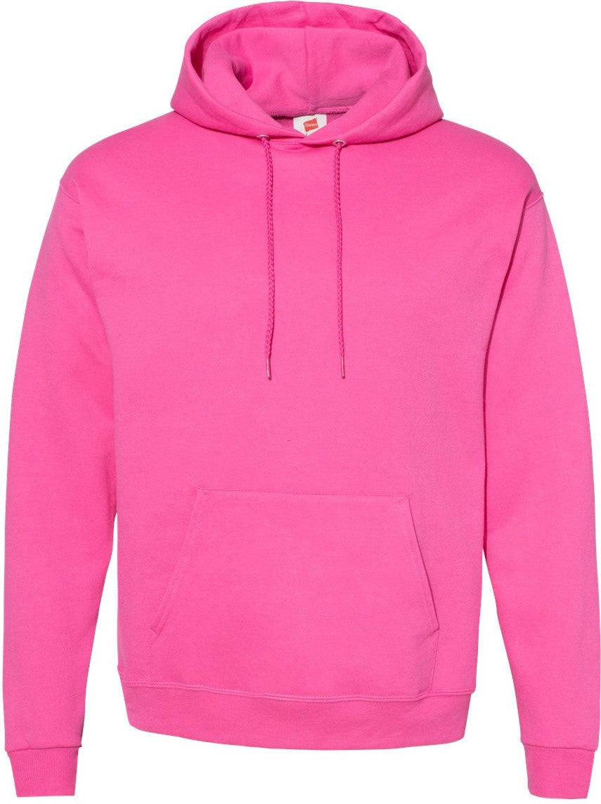 Front View of Wow Pink Ecosmart® Hooded Sweatshirt - P170