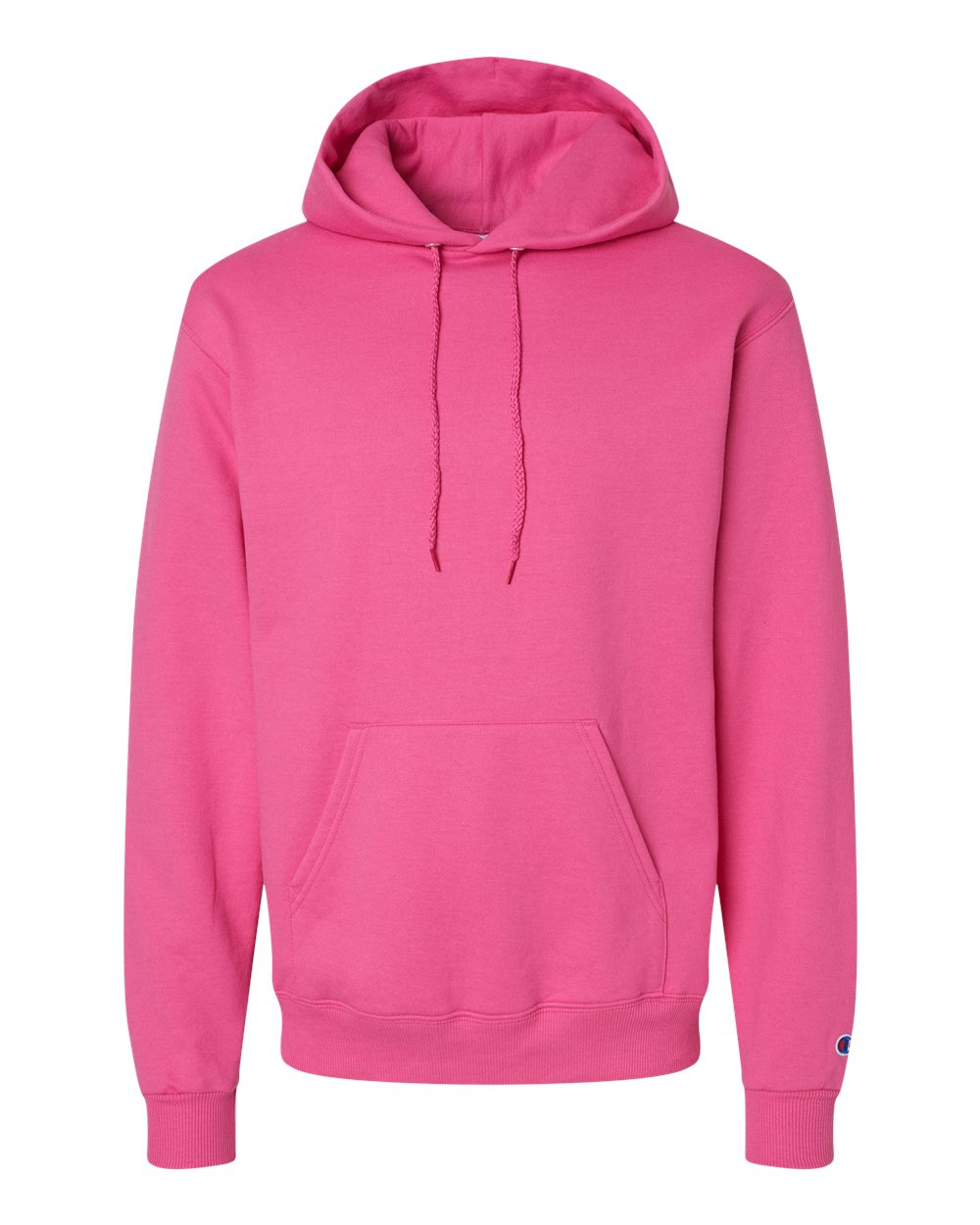 Front View of Wow Pink Powerblend® Hooded Sweatshirt - S700