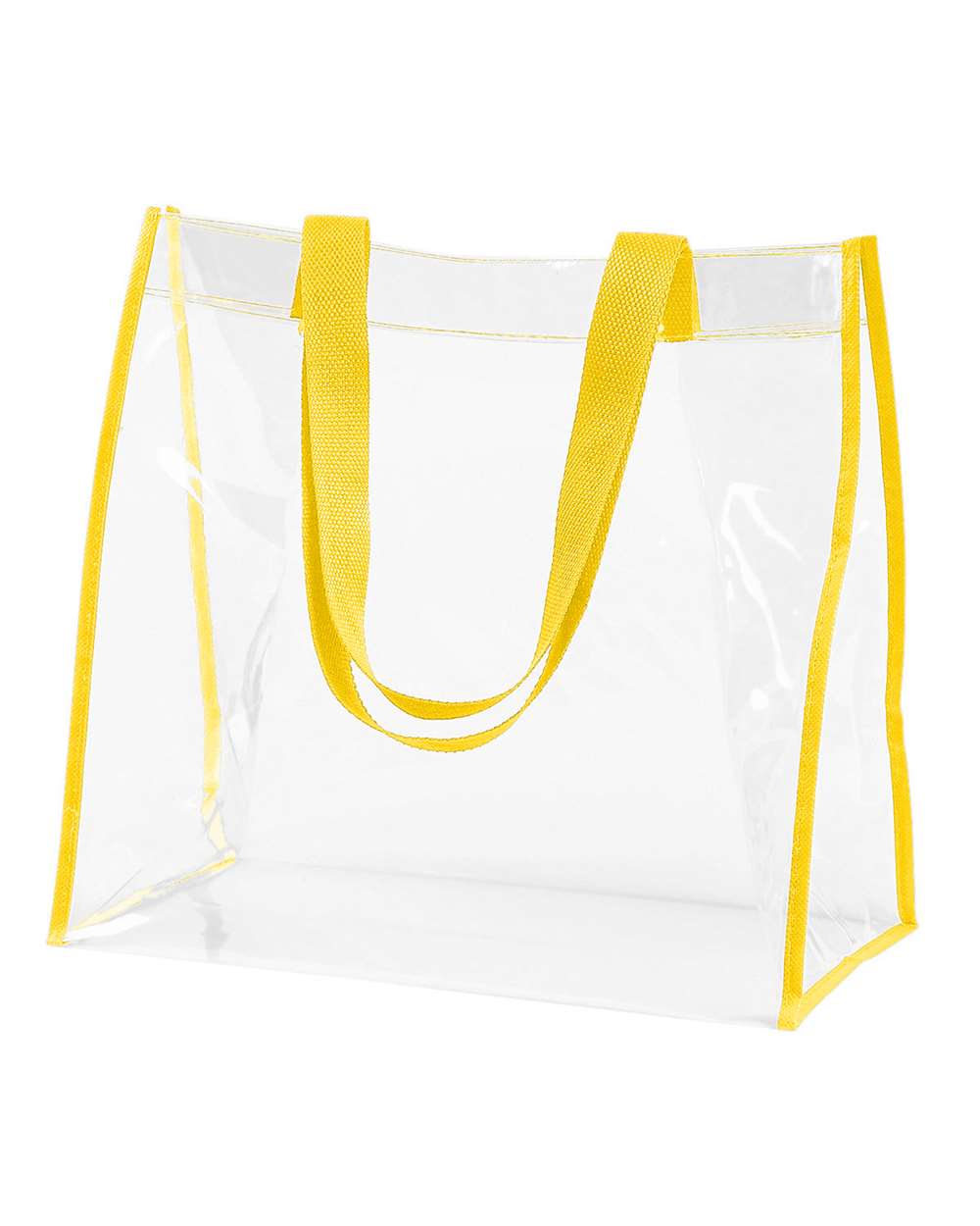 Front View of Yellow Clear PVC Tote - BE252