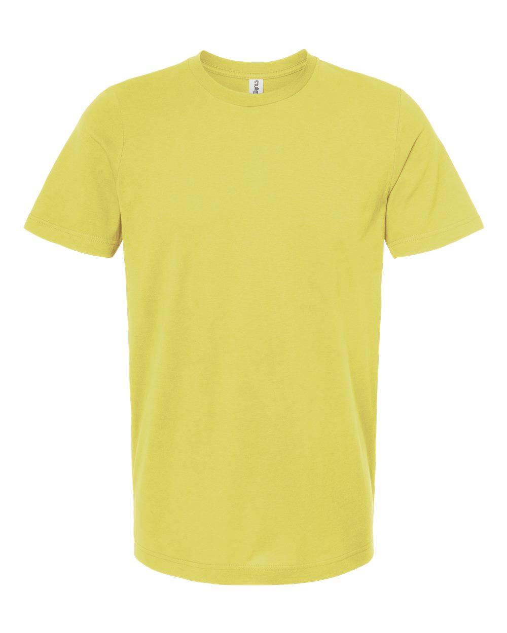 Front View of Yellow Combed Cotton T-Shirt - 602