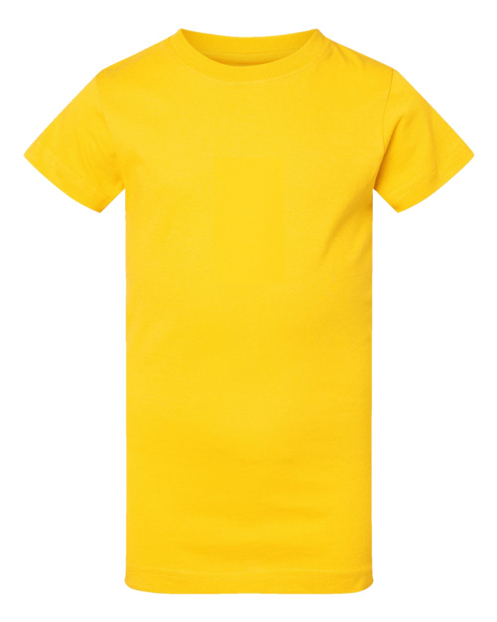 Front View of Yellow Girls' Fine Jersey Tee - 2616