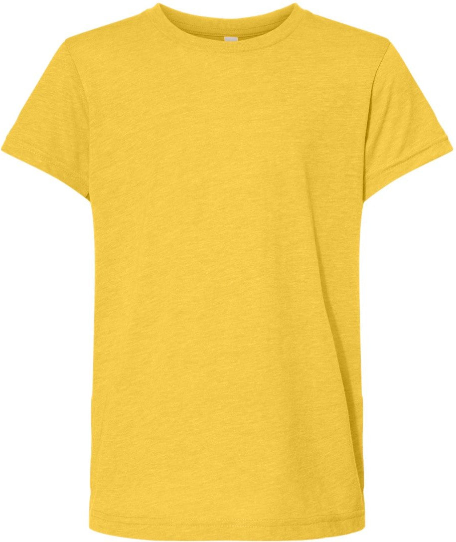 Front View of Yellow Gold Triblend Youth Triblend Tee - 3413Y