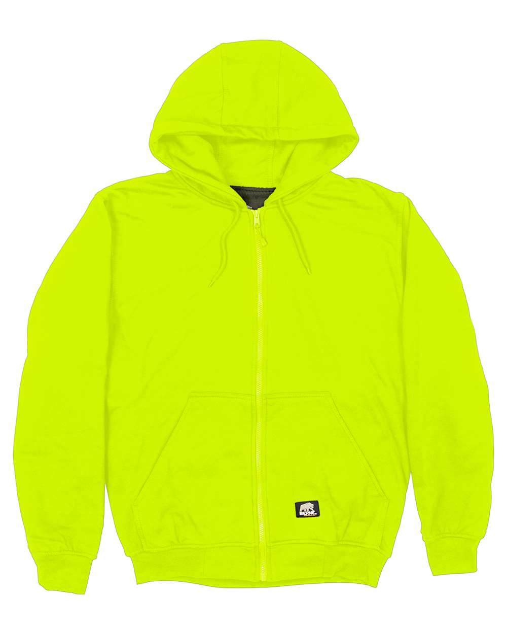 Front View of Yellow Heritage Thermal-Lined Full-Zip Hooded Sweatshirt - HVF101
